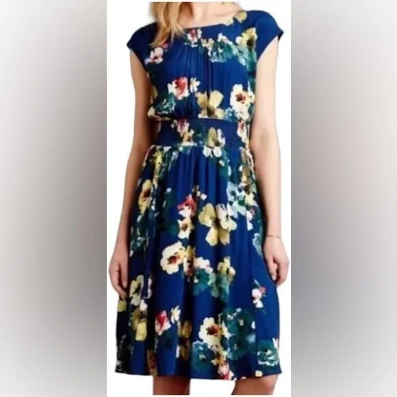 Anthropologie Rare MAEVE Evaline Blue Floral Dress - Picture 5 of 5